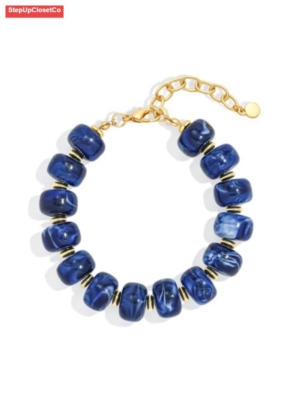 Chunky Beaded Resin Bracelet Adjustable Lobster Clasp